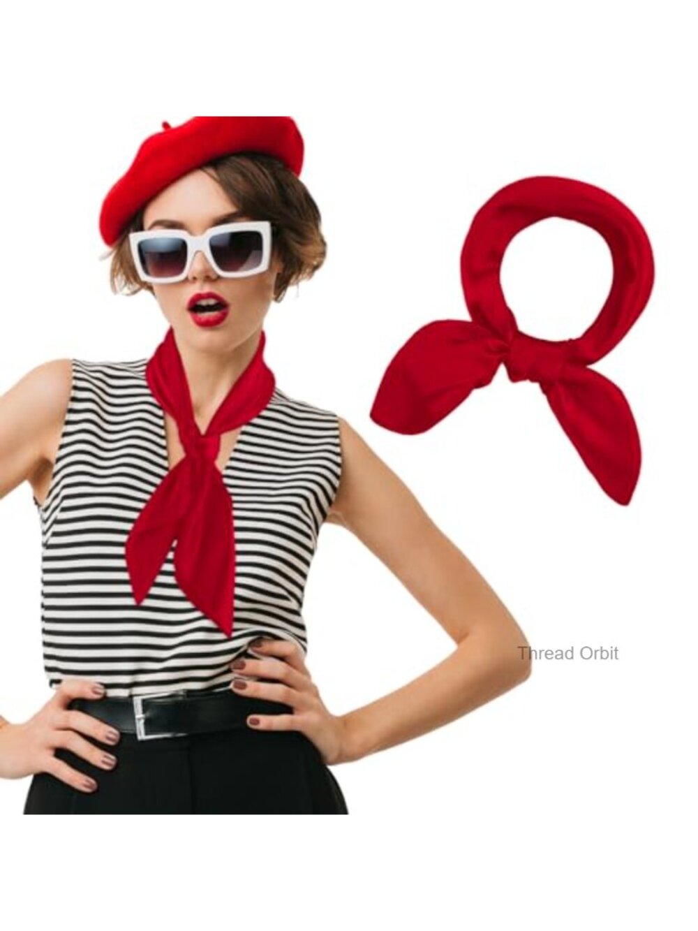 Silk Feeling Satin Square Scarf 23.5 Inch Polyester Hair Neck Handbag Accessory